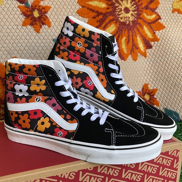 Vans Men’s Sk8-Hi Flower Black/Multi  sneakers - Picture 6 of 16